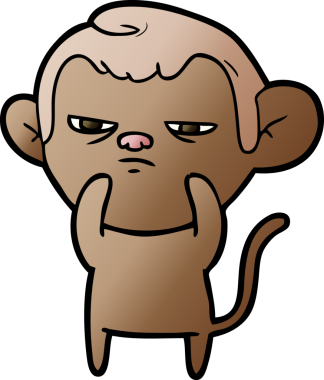 Bir insan tarafından çizilmiş çizgi maymun.