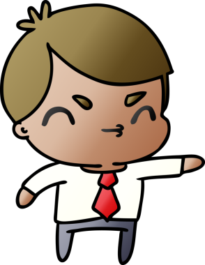 Bir insan tarafından çizilmiş bir kawaii 'nin gradyan çizimi.