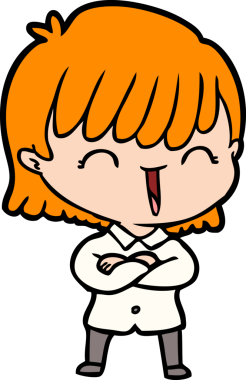 Bir insan tarafından çizilmiş karikatür kadın.