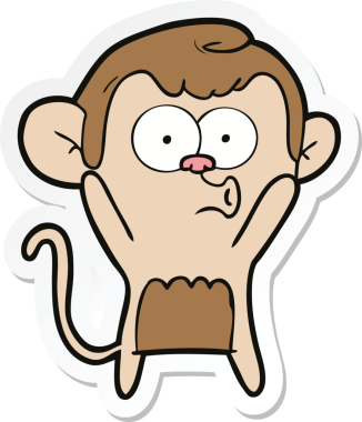 Bir insan tarafından çizilmiş bir karikatür çıkartması.