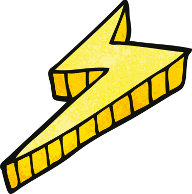 Bir insan tarafından çizilmiş karalama dekoratif yıldırım