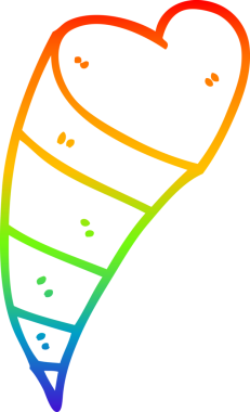 gökkuşağı gradyan çizgi çizimi bir insan tarafından çizilmiş kalp dekoratif elementi.