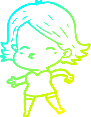 Bir insan tarafından çizilmiş bir karikatür kadın çizimi.