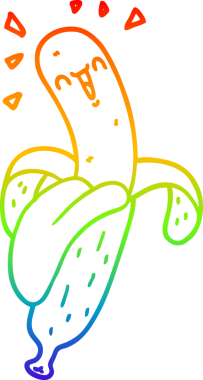 gökkuşağı gradyan çizgi çizimi bir insan tarafından çizilmiş muz çizgi