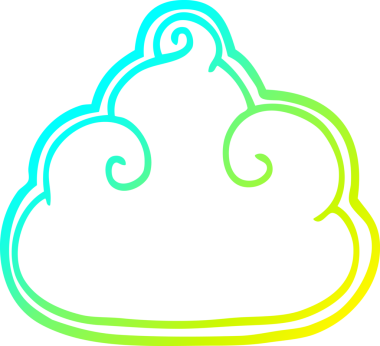 Bir insan tarafından çizilmiş bir karikatür bulut sembolünün soğuk eğim çizimi