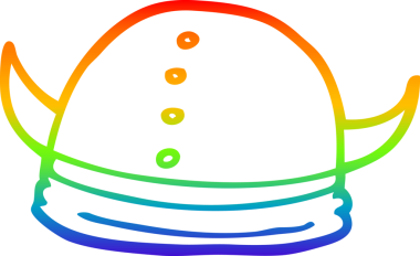 Gökkuşağı gradyan çizgi çizimi Bir insan tarafından çizilmiş viking miğferi