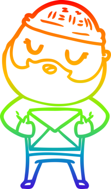 Bir insan tarafından çizilmiş sakallı bir karikatür çizimi.