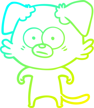 Bir insan tarafından çizilmiş bir köpek çizgi filminin soğuk gradyanı.