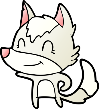 Bir insan tarafından çizilmiş dost canlısı bir kurt.