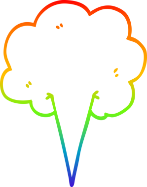 Gökkuşağı gradyan çizgi çizimi Bir insan tarafından çizilen hava fırtınası çizgi filmi