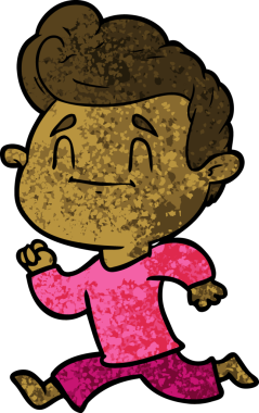 Bir insan tarafından çizilen mutlu çizgi film adamı