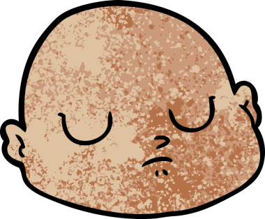 bir insan tarafından çizilmiş kel bir adam.