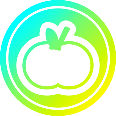 Bir insan tarafından çizilmiş organik elma dairesel simgesi