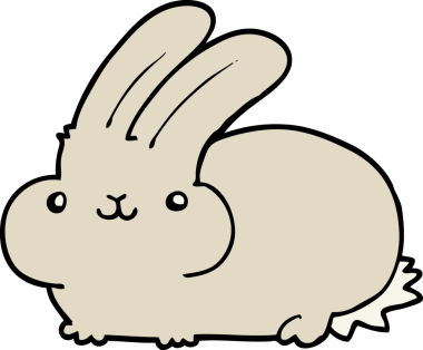 Bir insan tarafından çizilmiş çizgi film tavşanı