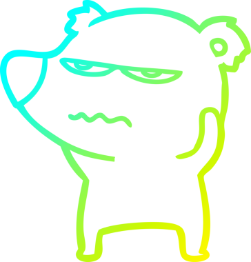 Bir insan tarafından çizilmiş kızgın bir ayı kutup karikatürü.