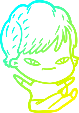 Bir insan tarafından çizilmiş mutlu bir karikatür çizimi.