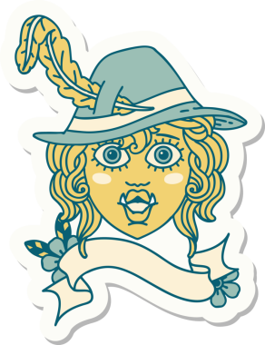 Bir insan tarafından çizilmiş Ork ozan karakterinin çıkartması