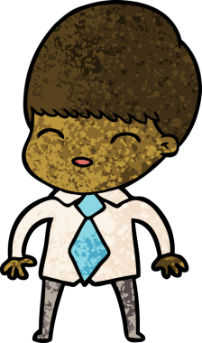 Bir insan tarafından çizilmiş mutlu çizgi film çocuğu.