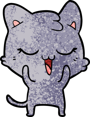 Bir insan tarafından çizilmiş çizgi film kedisi.