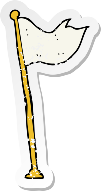 Bir insan tarafından çizilmiş bir karikatür bayrağının geriletilmiş etiketi.