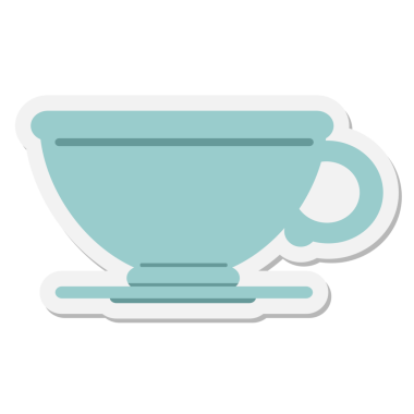 Bir insan tarafından çizilmiş kahve fincanı etiketi.