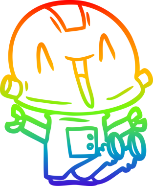 gökkuşağı gradyan çizgisi bir insan tarafından çizilmiş robot çizgi