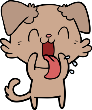 Bir insan tarafından çizilmiş nefes nefese bir köpek.