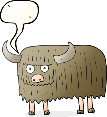 Bir insan tarafından çizilmiş serbest konuşma balonu çizgi filmi kıllı inek