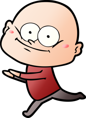 Bir insan tarafından çizilmiş kel bir adam.