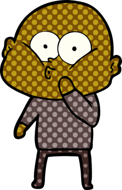 Bir insan tarafından çizilmiş kel bir adam.