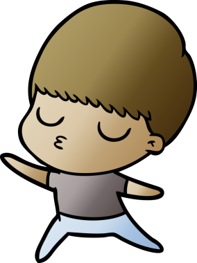 Bir insan tarafından çizilmiş sakin çocuk çizgi filmi.