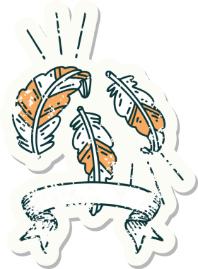 Bir insan tarafından çizilmiş eski bir dövme tüyü çıkartması.