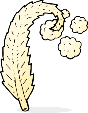 bir insan tarafından çizilmiş karikatür tüyü