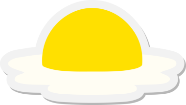 Bir insan tarafından çizilmiş yumurta etiketi.