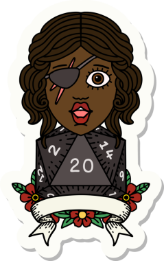 Bir insan tarafından çizilmiş doğal 20 zarlı düzenbaz insan etiketi.