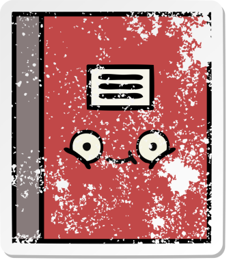 Bir insan tarafından çizilmiş şirin bir çizgi roman çıkartması.