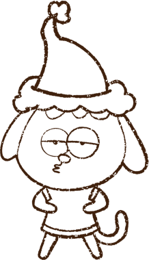 Bir insan tarafından çizilmiş Noel Köpeği Kömürü