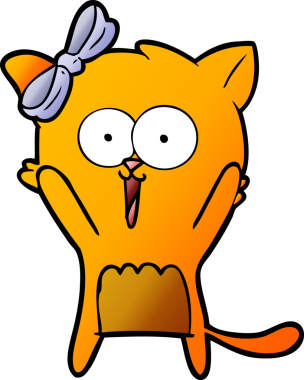 Bir insan tarafından çizilmiş çizgi film kedisi.