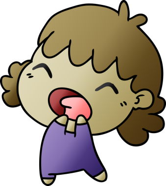 Bir insan tarafından çizilmiş kawai bebeğinin gradyan çizimi.