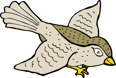 Bir insan tarafından çizilmiş uçan kuş.