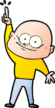 Bir insan tarafından çizilmiş kel bir adam.