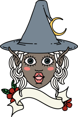 Retro Dövme Biçimi Elf karakteri bir insan tarafından çizilmiş