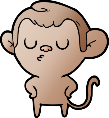 Bir insan tarafından çizilmiş çizgi maymun.