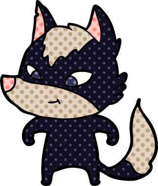 Bir insan tarafından çizilmiş dost canlısı bir kurt.