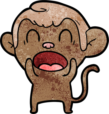 Bir insan tarafından çizilmiş bağıran çizgi maymun.