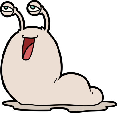 Bir insan tarafından çizilmiş iğrenç çizgi film sümüklüböceği.