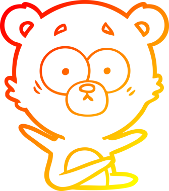 Bir insan tarafından çizilmiş bir ayı çizgi filminin sıcak gradyan çizimi