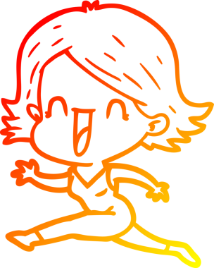 Bir insan tarafından çizilmiş mutlu bir kadının çizgi çizimi.