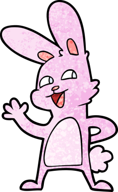 Bir insan tarafından çizilmiş çizgi film tavşanı.