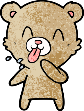 Bir insan tarafından çizilmiş bir çizgi film karakteri.